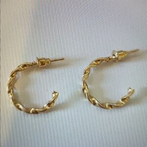 SHEIN Gold Twisted Hoop Earrings